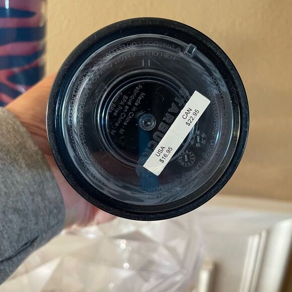 Starbucks Blue Wave Abstract Flower Tumbler Zebra Print Tumbler 24 ounces - Picture 9 of 14